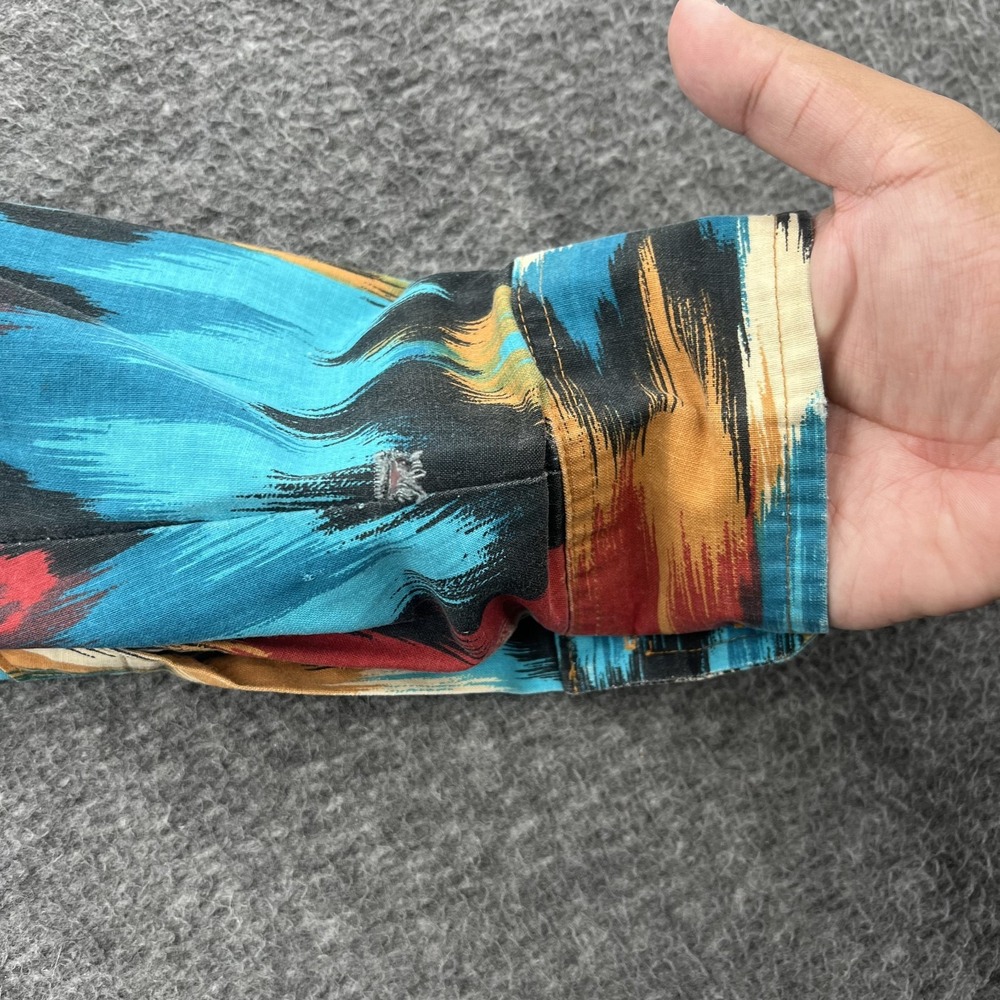 Wrangler Brushpopper Shirt Mens 16-33 Made in USA Western Tribal Native LS *FLAW - Picture 9 of 12